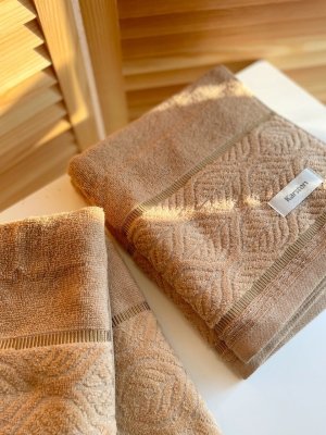 полотенце махровое belgrado светло-коричневое (48 × 80, светло-коричневый)
